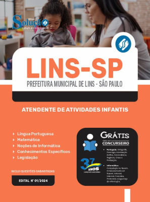 Apostila Prefeitura de Lins - SP em PDF 2024 - Atendente de Atividades Infantis - Imagem 1