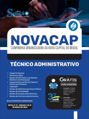 Apostila NOVACAP 2024 - Técnico Administrativo - Imagem 3