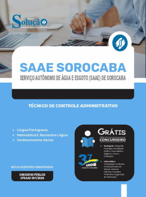 Apostila SAAE Sorocaba - SP em PDF 2024 - Técnico de Controle Administrativo - Imagem 1