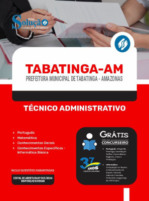 Apostila Prefeitura de Tabatinga - AM em PDF 2024 - Técnico Administrativo - Imagem 1