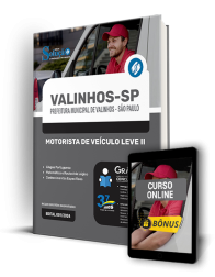 Capa Apostila Prefeitura de Valinhos - SP 2024 - Motorista de Veículo Leve II