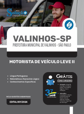 Apostila Prefeitura de Valinhos - SP 2024 - Motorista de Veículo Leve II - Imagem 3