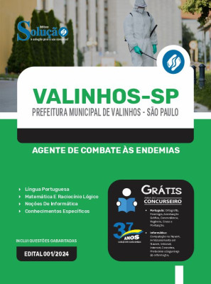 Apostila Prefeitura de Valinhos - SP 2024 - Agente de Combate às Endemias - Imagem 3