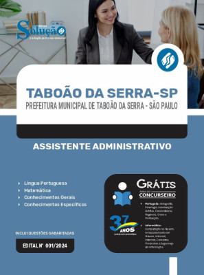 Apostila Prefeitura de Taboão da Serra - SP em PDF 2024 - Assistente Administrativo - Imagem 1