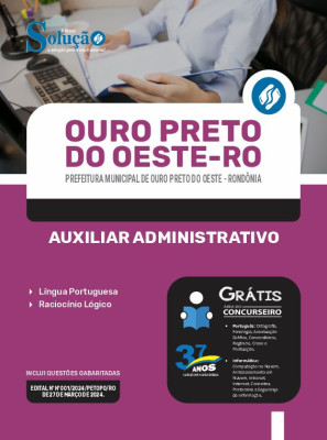 Apostila Prefeitura de Ouro Preto do Oeste - RO 2024 - Auxiliar Administrativo - Imagem 3