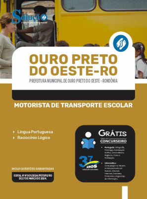 Apostila Prefeitura de Ouro Preto do Oeste - RO 2024 - Motorista de Transporte Escolar - Imagem 3