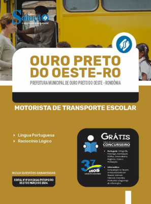 Apostila Prefeitura de Ouro Preto do Oeste - RO em PDF 2024 - Motorista de Transporte Escolar - Imagem 1