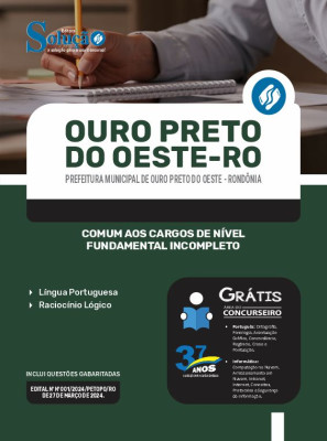 Apostila Prefeitura de Ouro Preto do Oeste - RO 2024 - Comum aos Cargos de Nível Fundamental Incompleto - Imagem 3