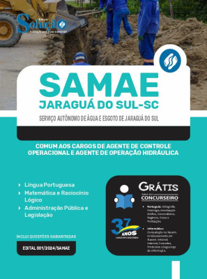 Apostila SAMAE Jaraguá do Sul 2024 - Comum aos Cargos de Agente de Controle Operacional e Agente de Operação Hidráulica - Imagem 3