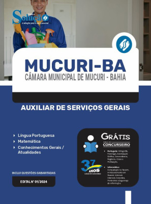 Apostila Câmara de Mucuri - BA em PDF 2024 - Auxiliar de Serviços Gerais - Imagem 1