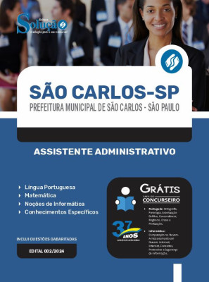 Apostila Prefeitura de São Carlos - SP em PDF 2024 - Assistente Administrativo - Imagem 1