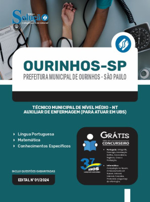 Apostila Prefeitura de Ourinhos - SP 2024 - Técnico Municipal de Nível Médio - NT - Auxiliar de Enfermagem (Para atuar em UBS) - Imagem 3