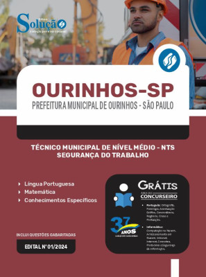 Apostila Prefeitura de Ourinhos - SP 2024 - Técnico Municipal de Nível Médio - NTS Segurança do Trabalho - Imagem 3