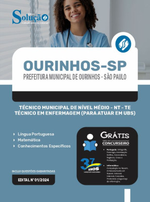 Apostila Prefeitura de Ourinhos - SP 2024 - Técnico Municipal de Nível Médio - NT - TE - Técnico em Enfermagem (Para atuar em UBS) - Imagem 3