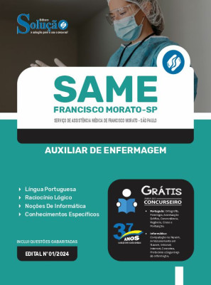 Apostila SAME Francisco Morato - SP 2024 - Auxiliar de Enfermagem - Imagem 3