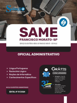 Apostila SAME Francisco Morato - SP 2024 - Oficial Administrativo - Imagem 3