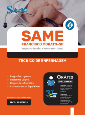 Apostila SAME Francisco Morato - SP em PDF 2024 - Técnico de Enfermagem - Imagem 1