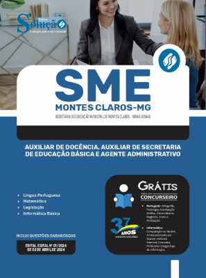 Apostila SME Montes Claros 2024 - Auxiliar de Docência, Auxiliar de Secretaria de Educação Básica e Agente Administrativo - Imagem 3