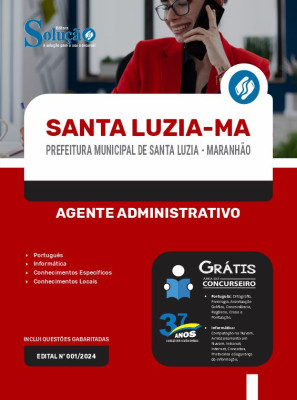 Apostila Prefeitura de Santa Luzia - MA 2024 - Agente Administrativo - Imagem 3