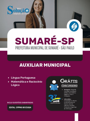 Apostila Prefeitura de Sumaré - SP 2024 - Auxiliar Municipal - Imagem 3