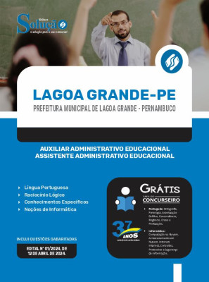 Apostila Prefeitura de Lagoa Grande - PE 2024 - Auxiliar Administrativo Educacional/Assistente Administrativo Educacional - Imagem 3