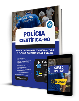 Apostila Polícia Científica - GO 2024 - Comum aos Cargos de Odontolegista de 3ª Classe e Médico Legista de 3ª Classe - Imagem 1