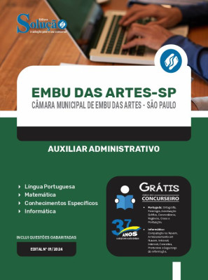 Apostila Câmara de Embu das Artes - SP 2024 - Auxiliar Administrativo - Imagem 3