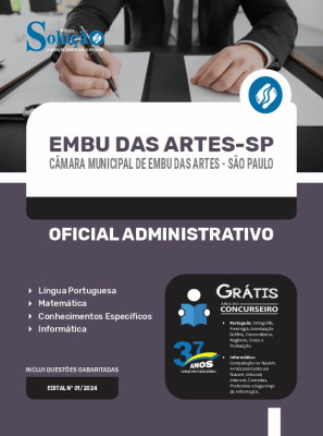 Apostila Câmara de Embu das Artes - SP 2024 - Oficial Administrativo - Imagem 3