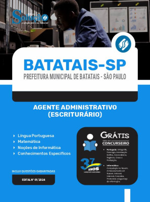 Apostila Prefeitura de Batatais - SP 2024 - Agente Administrativo (Escriturário) - Imagem 3