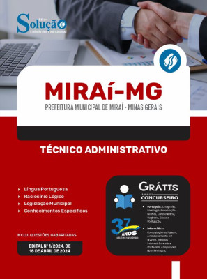 Apostila Prefeitura de Miraí - MG em PDF 2024 - Técnico Administrativo - Imagem 1