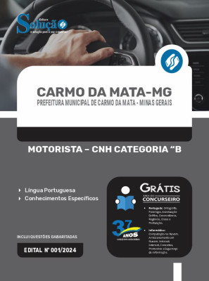 Apostila Prefeitura de Carmo da Mata - MG 2024 - Motorista - CNH Categoria “B" - Imagem 3