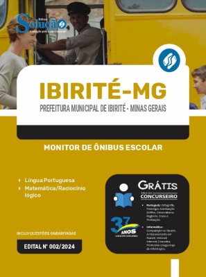 Apostila Prefeitura de Ibirité - MG em PDF 2024 - Monitor de Ônibus Escolar - Imagem 1