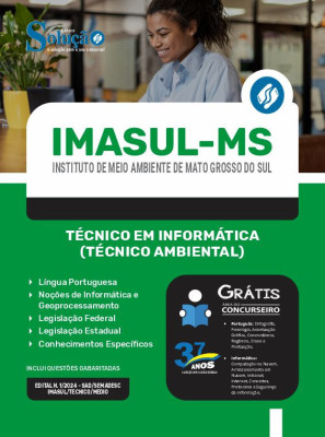 Apostila IMASUL-MS em PDF 2024 - Técnico em Informática (Técnico Ambiental) - Imagem 1