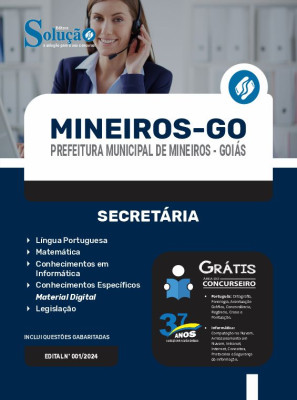 Apostila Prefeitura de Mineiros - GO 2024 - Secretária - Imagem 3