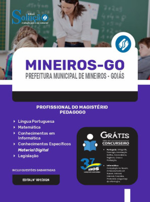 Apostila Prefeitura de Mineiros - GO em PDF 2024 - Profissional do Magistério - Pedagogo - Imagem 1