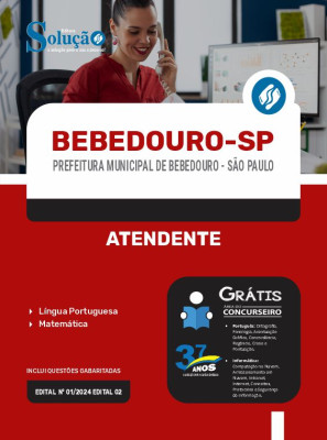 Apostila Prefeitura de Bebedouro - SP 2024 - Atendente - Imagem 3