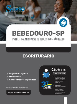 Apostila Prefeitura de Bebedouro - SP  - Escriturário - Imagem 3