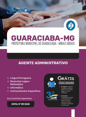 Apostila Prefeitura de Guaraciaba - MG 2024 - Agente Administrativo - Imagem 3