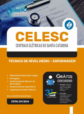 Apostila CELESC-SC em PDF 2024 - Técnico de Nível Médio - Enfermagem - Imagem 1