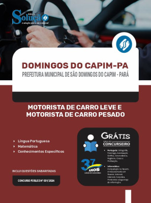 Apostila Prefeitura de São Domingos do Capim - PA 2024 - Motorista de Carro Leve e Motorista de Carro Pesado - Imagem 3