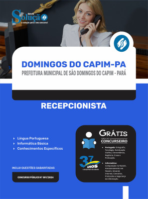 Apostila Prefeitura de São Domingos do Capim - PA 2024 - Recepcionista - Imagem 3