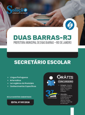 Apostila Prefeitura de Duas Barras - RJ em PDF 2024 - Secretário Escolar - Imagem 1