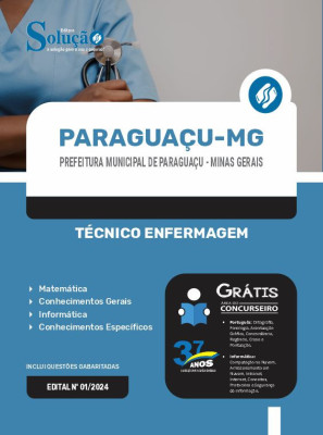 Apostila Prefeitura de Paraguaçu - MG em PDF 2024 - Técnico Enfermagem - Imagem 1