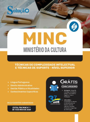 Apostila MINC (Ministério da Cultura) 2024 - Técnicas de Complexidade Intelectual e Técnicas de Suporte - Nível Superior - Imagem 3