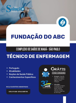 Apostila Fundação do ABC - Complexo de Saúde de Mauá - SP 2024 - Técnico de Enfermagem - Imagem 3