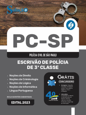 Apostila PC-SP 2024 - Escrivão de Polícia de 3ª Classe - Imagem 3