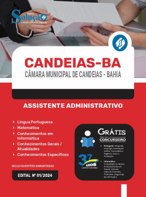 Apostila Câmara de Candeias - BA 2024 - Assistente Administrativo - Imagem 3