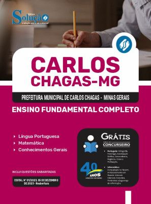 Apostila Prefeitura de Carlos Chagas - MG em PDF 2024 - Ensino Fundamental Completo - Imagem 1