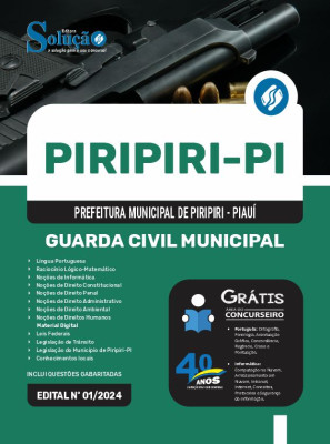 Apostila Prefeitura de Piripiri - PI 2024 - Guarda Civil Municipal - Imagem 3