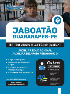 Apostila Prefeitura de Jaboatão dos Guararapes - PE 2024 - Auxiliar Educacional - Auxiliar de Apoio Pedagógico - Imagem 3